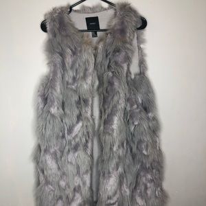 Grey Faux Fur Vest